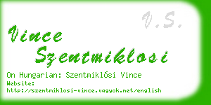 vince szentmiklosi business card